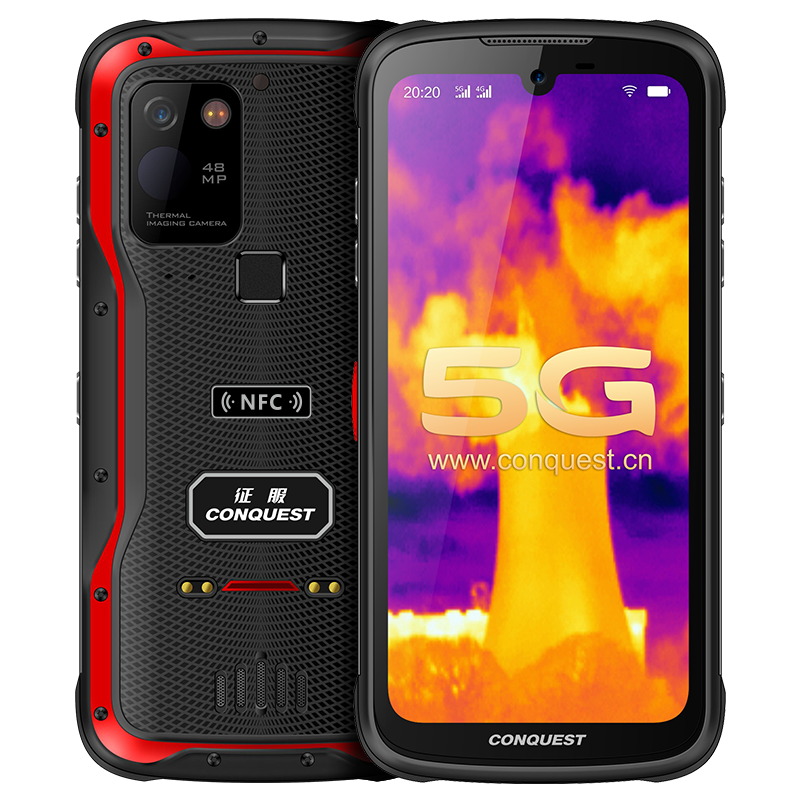 CONQUEST征服S20 5G紅外熱成像三防智能手機(jī)戶外防水全網(wǎng)通4800萬(wàn)超長(zhǎng)待機(jī)手持終端 5G電力巡檢終端
